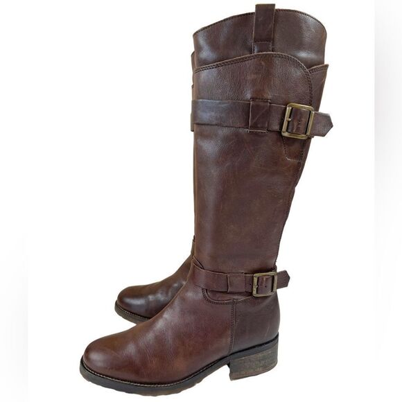 Fabianelli Sequoia Brown Leather Knee High Tall Riding Boots - Picture 2 of 16